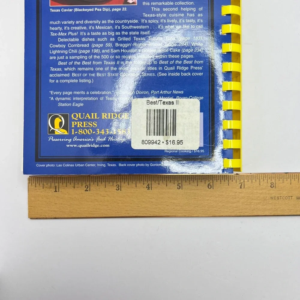 Quail Ridge Press Best‎ of the Best from Texas II Cookbook Spiral Bound Recipes